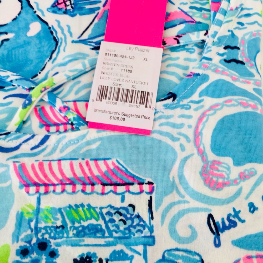 Lilly Pulitzer Kristen Swing Dress-Lilly Loves Nantucket-Whisper Blue-NEW - Picture 6 of 11